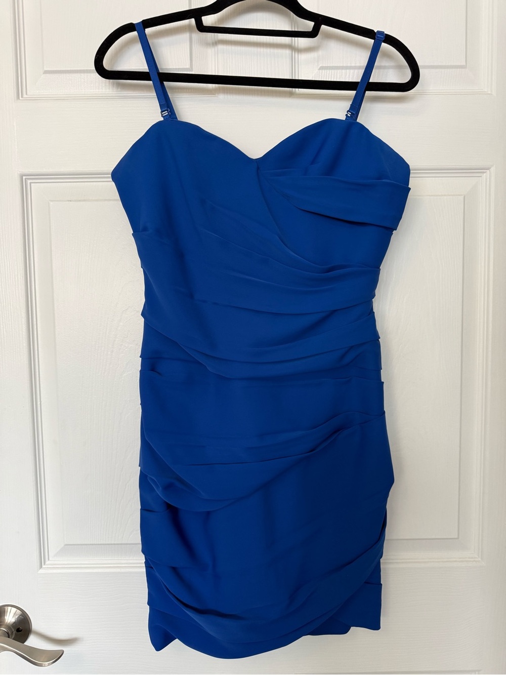 BCBGMaxAzria Cobalt Blue Sweetheart Neck Mini Dress